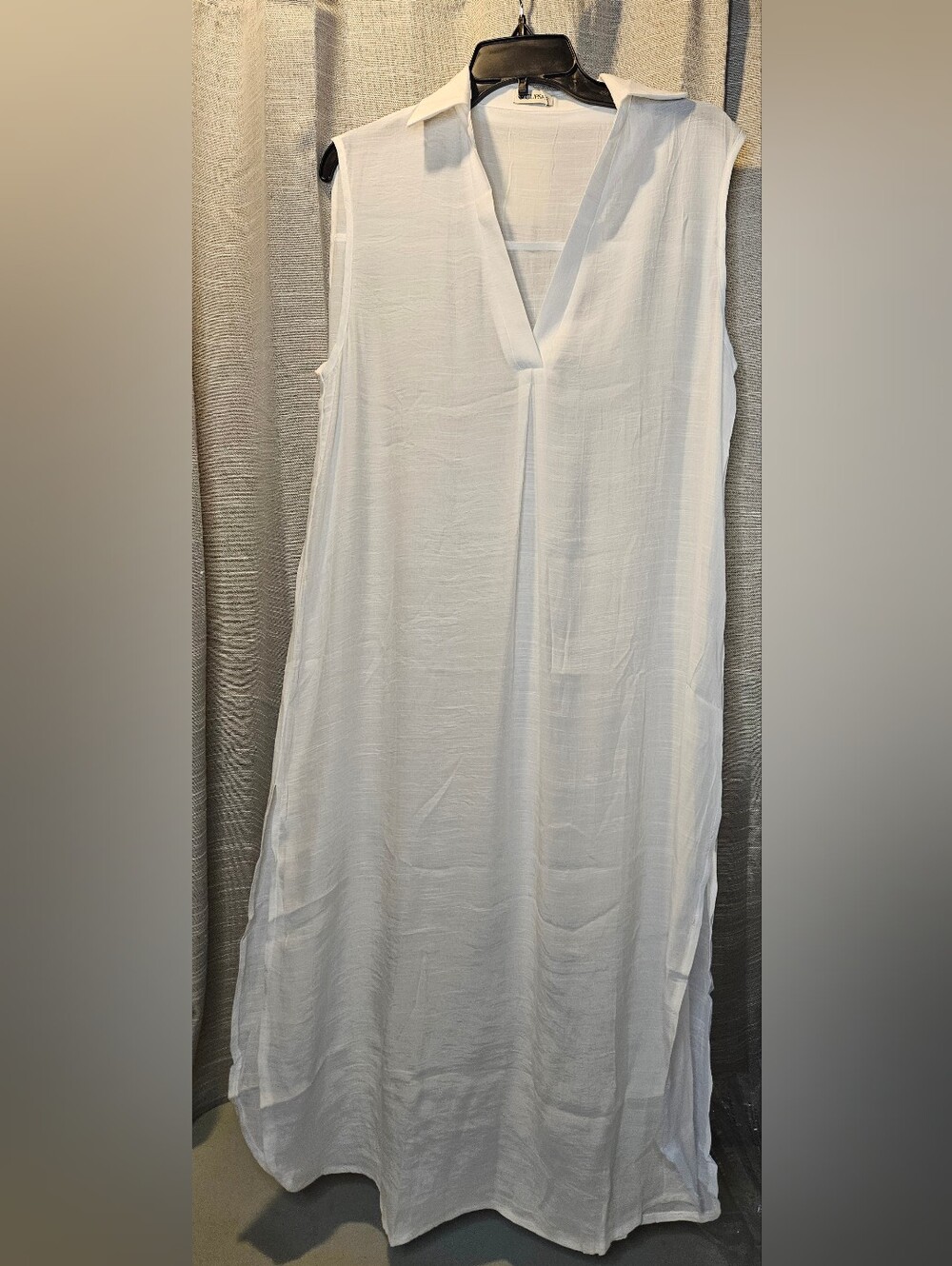 Cupshe White Sheer Slit Maxi Cover-Up Beach Dress Medium New - Picture 4 of 16
